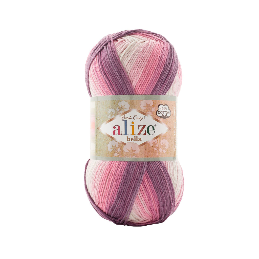 Alize Bella Batik 100 3302 Yarn - 100% Cotton Lightweight Knitting Yarn