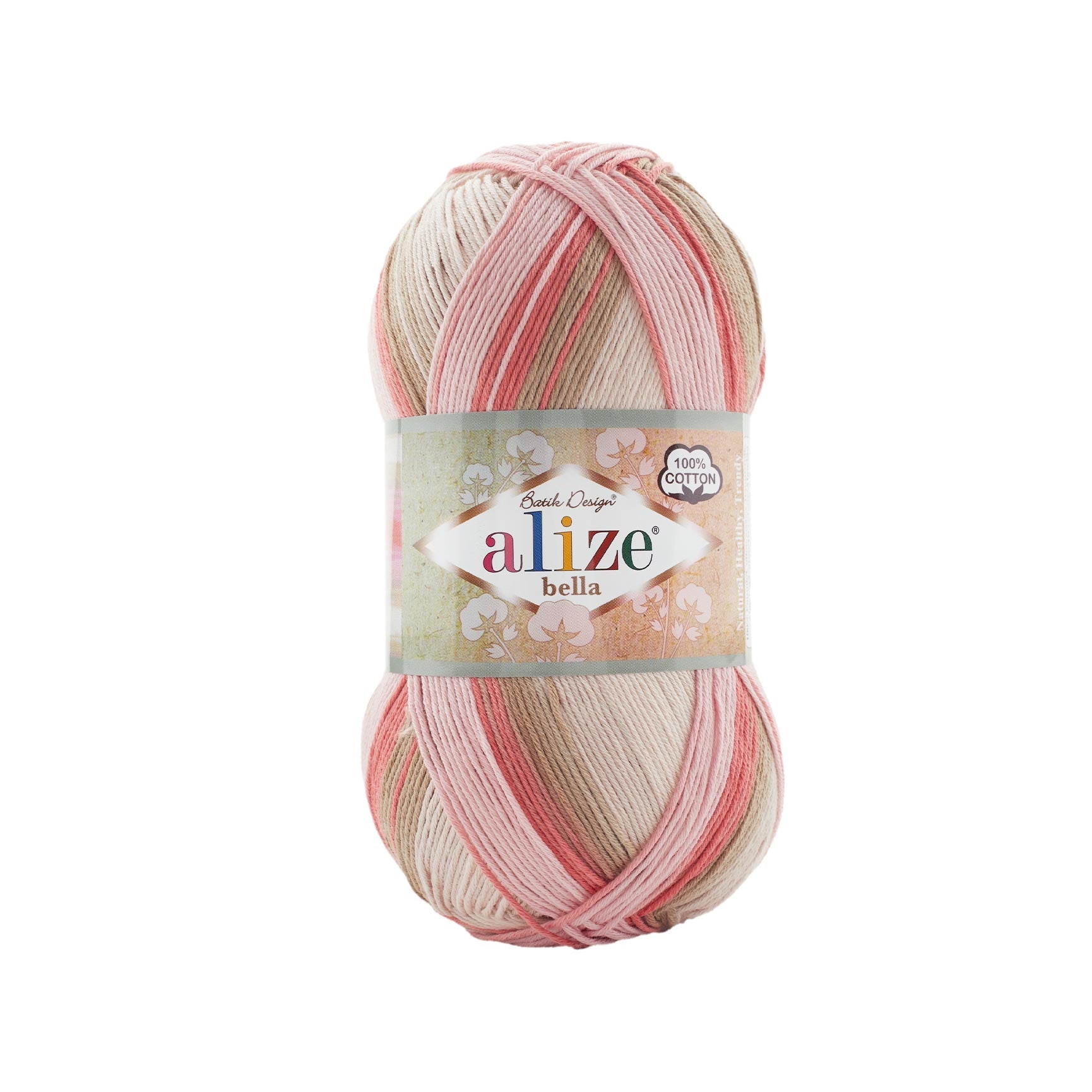 Alize Bella Batik 100 5970 Yarn - 100% Cotton Lightweight Knitting Yarn