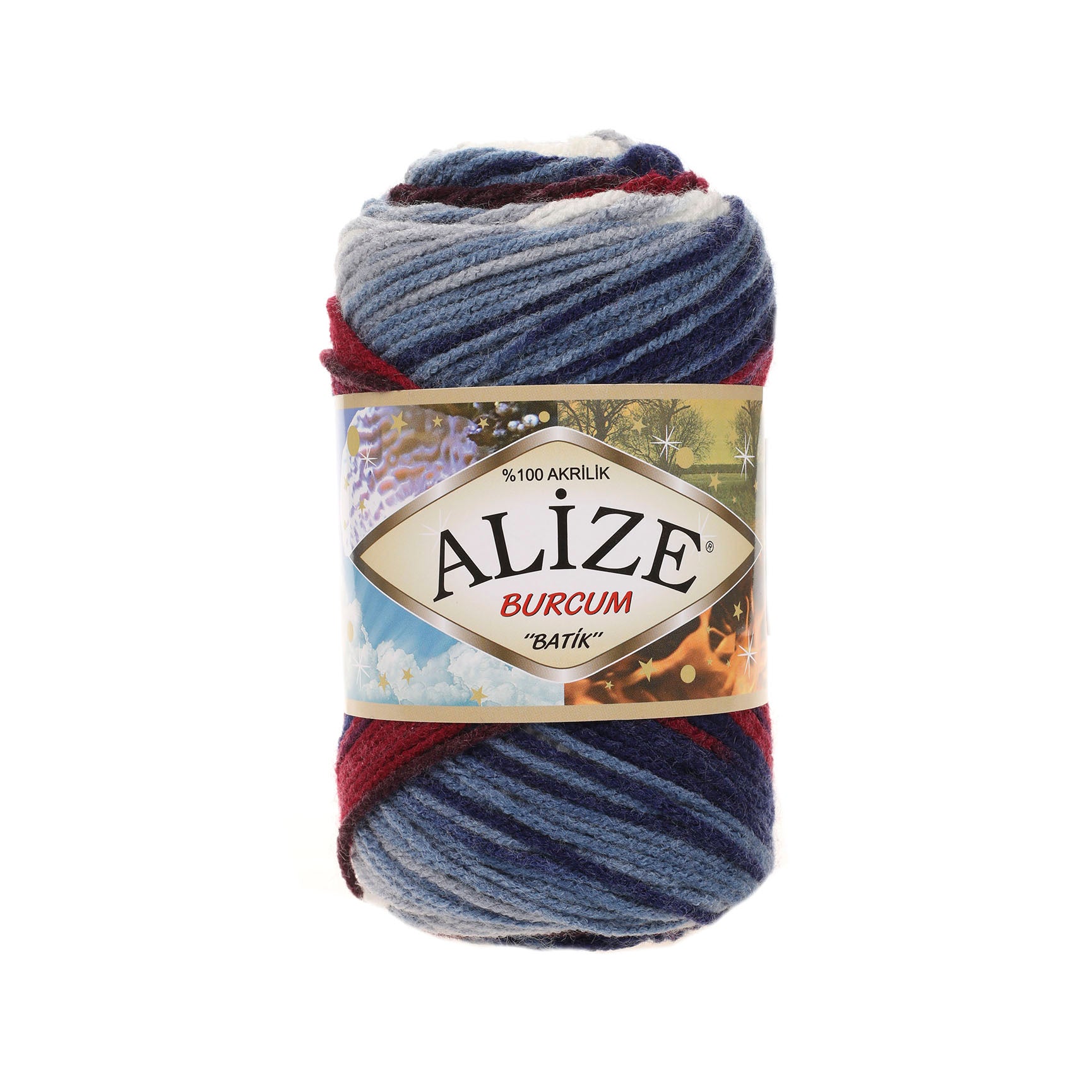 Alize Burcum Batik 2978 Yarn - Multicolor Acrylic Knitting & Crochet Yarn