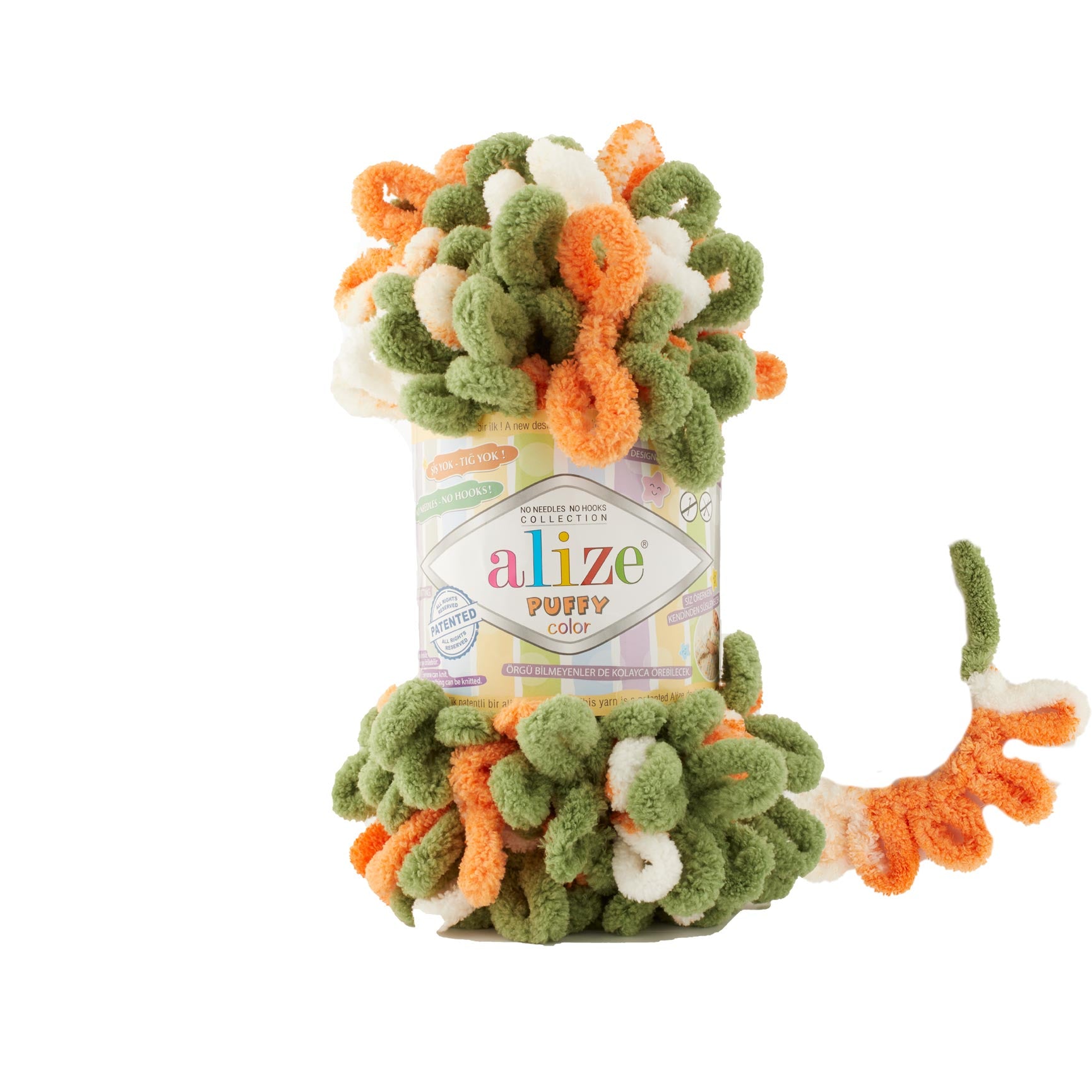 Alize Puffy Color 6396: Vibrant Multicolor Loop Yarn for Easy Knitting