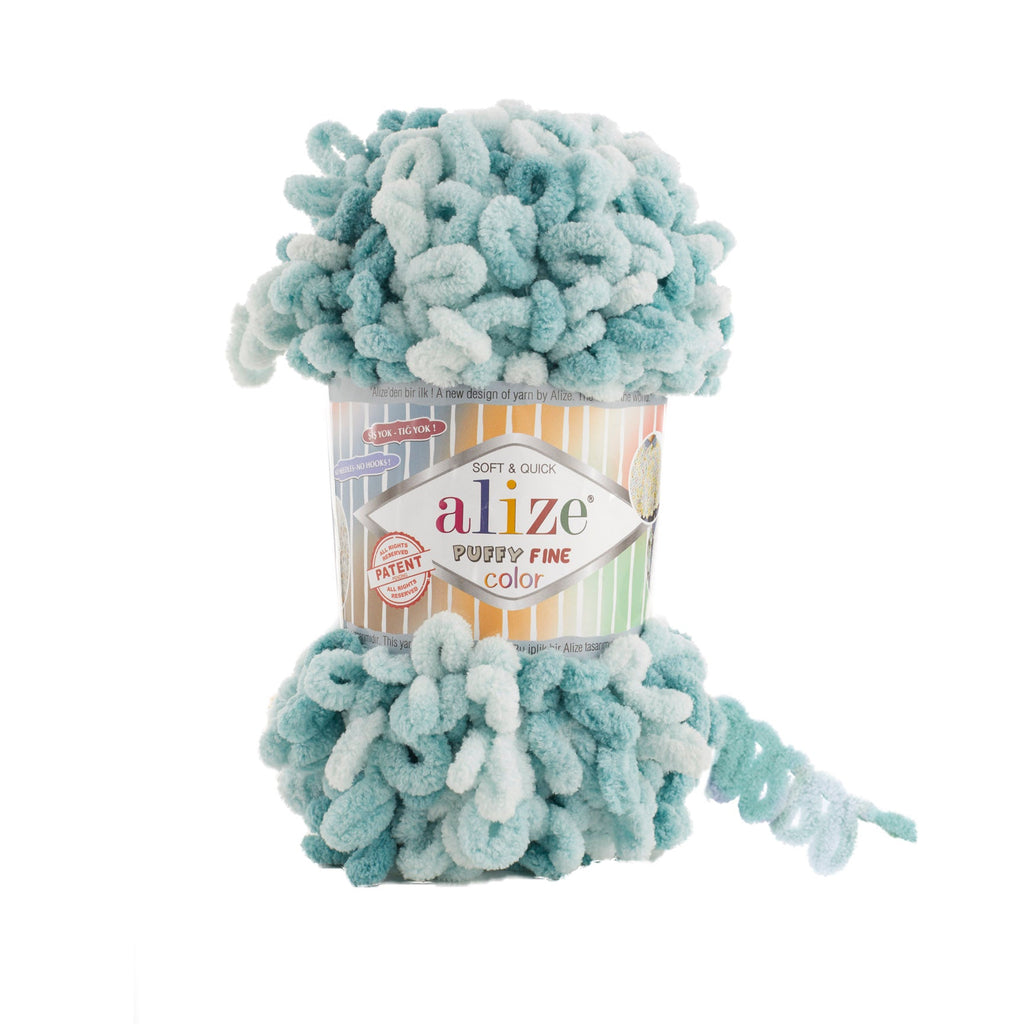 Alize Puffy Fine Color 6064: Multicolor Loop Yarn for Detailed Patterns
