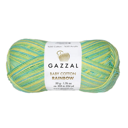 Gazzal Baby Cotton Rainbow 480 yarn by YarnPark