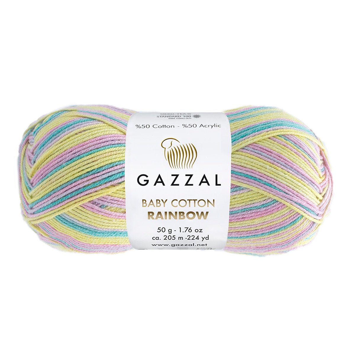 Gazzal Baby Cotton Rainbow 481 yarn by YarnPark