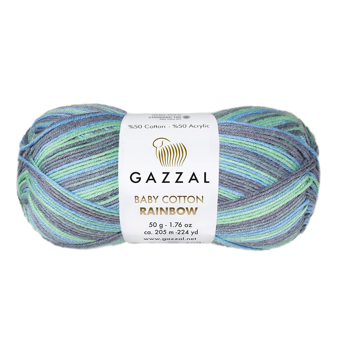 Gazzal Baby Cotton Rainbow 484 yarn by YarnPark