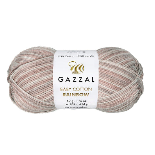 Gazzal Baby Cotton Rainbow 485 yarn by YarnPark