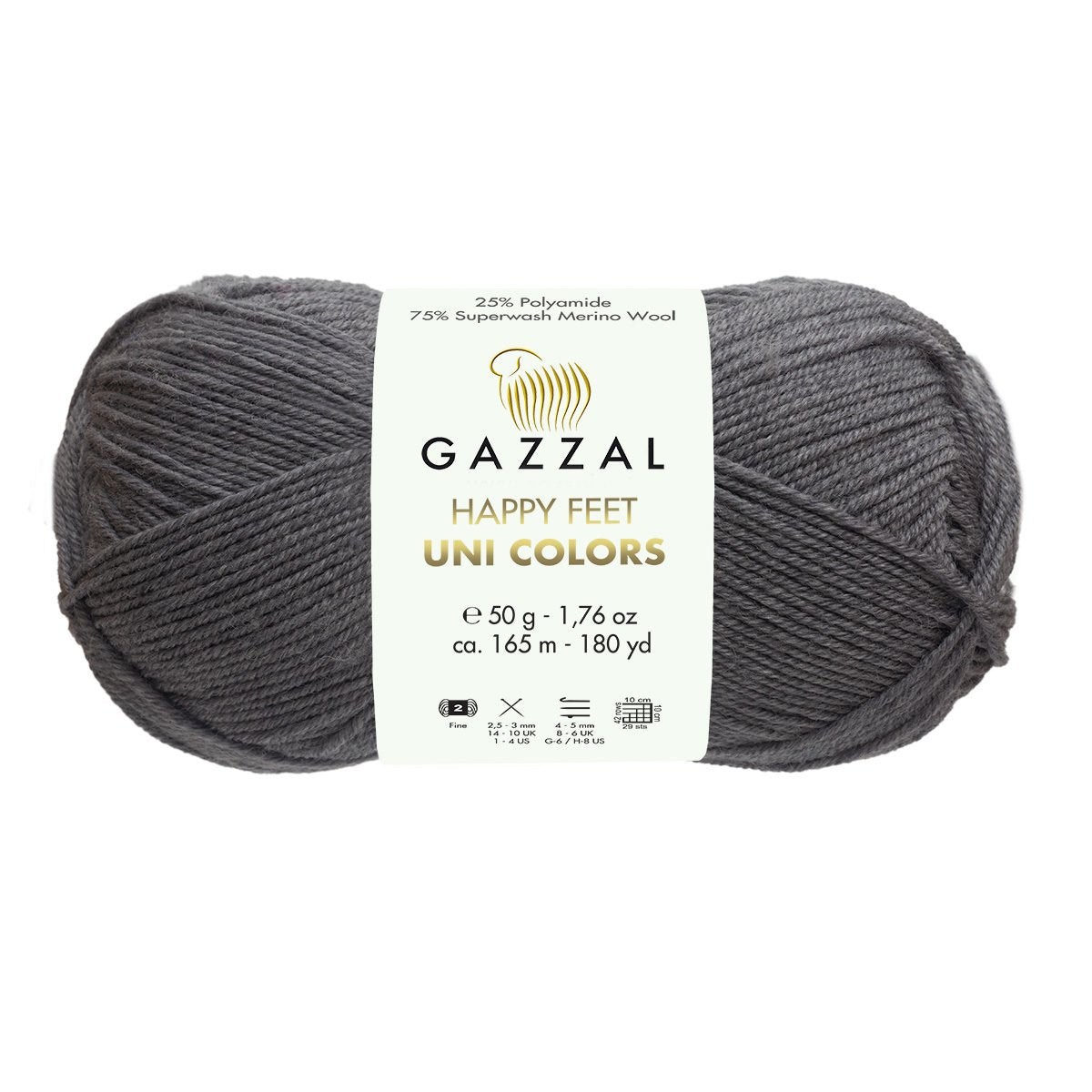 Gazzal Happy Feet Uni Colors 3553 yarn by YarnPark