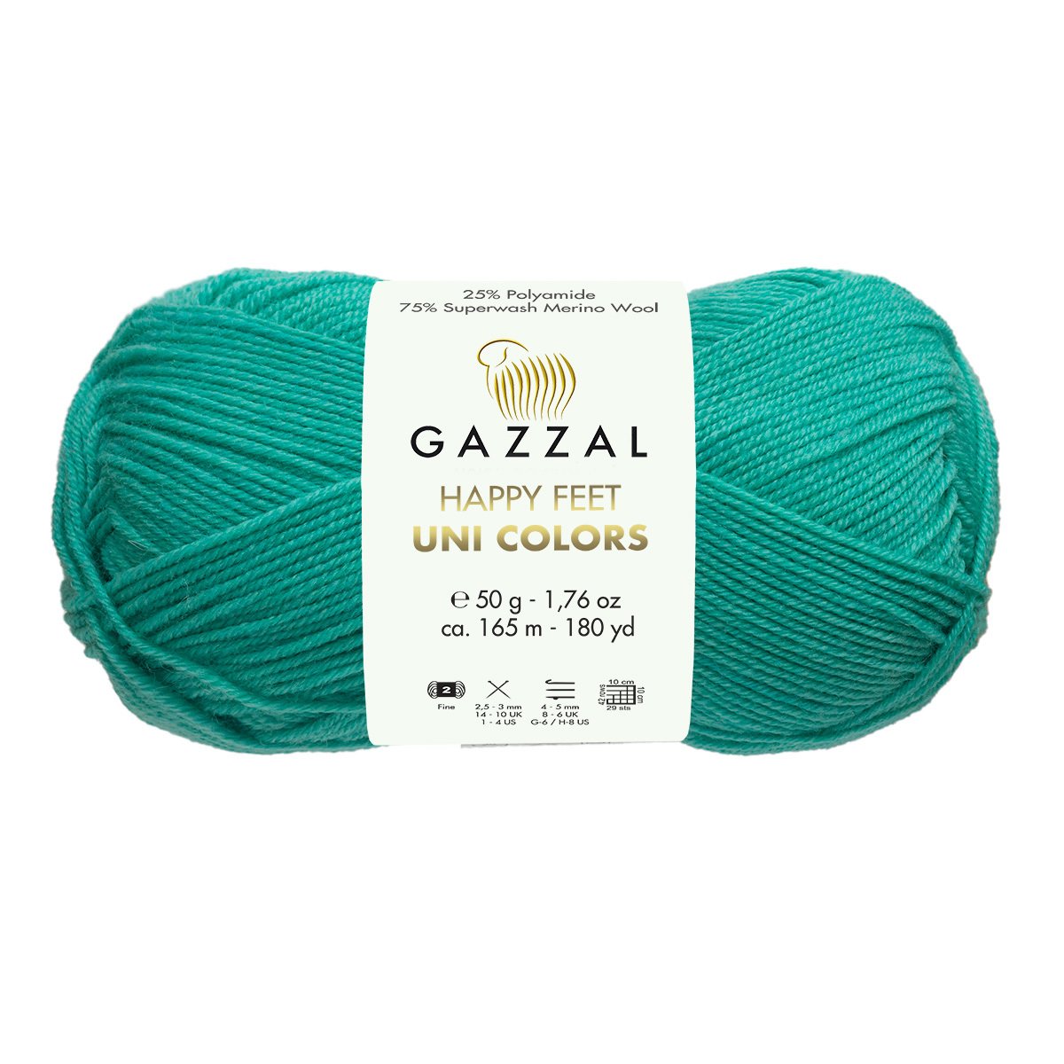 Gazzal Happy Feet Uni Colors 3564 yarn by YarnPark