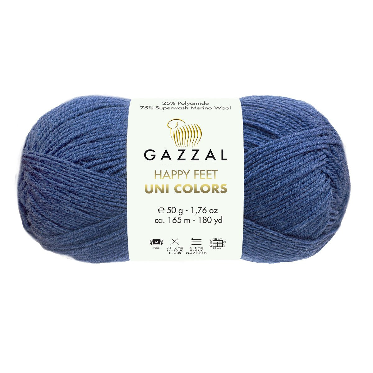 Gazzal Happy Feet Uni Colors 3566 yarn by YarnPark