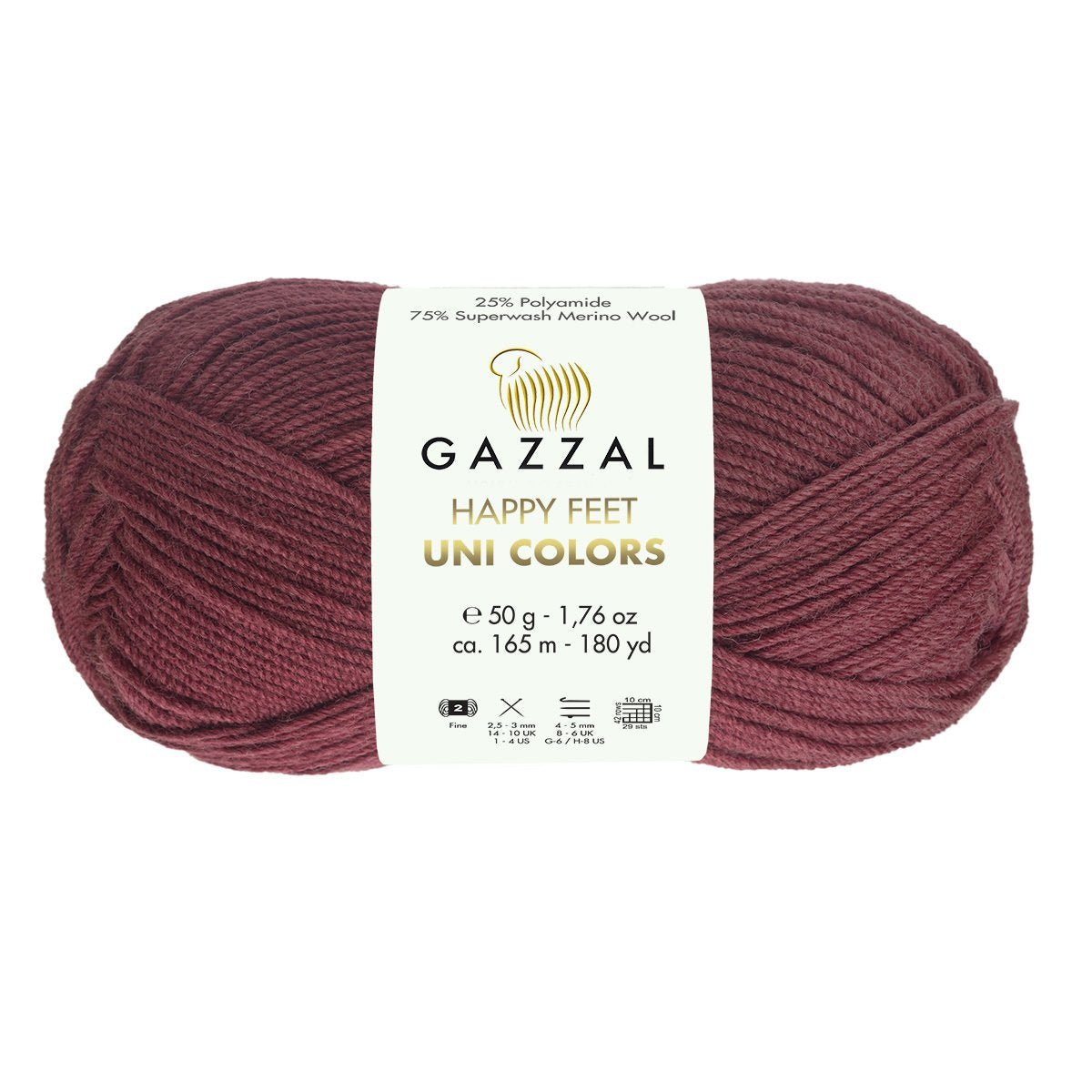 Gazzal Happy Feet Uni Colors 3568 yarn by YarnPark