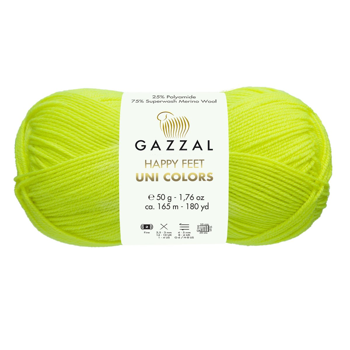 Gazzal Happy Feet Uni Colors 3569 yarn by YarnPark