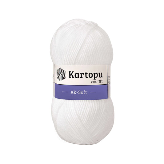 Kartopu Ak-Soft K010 yarn by YarnPark