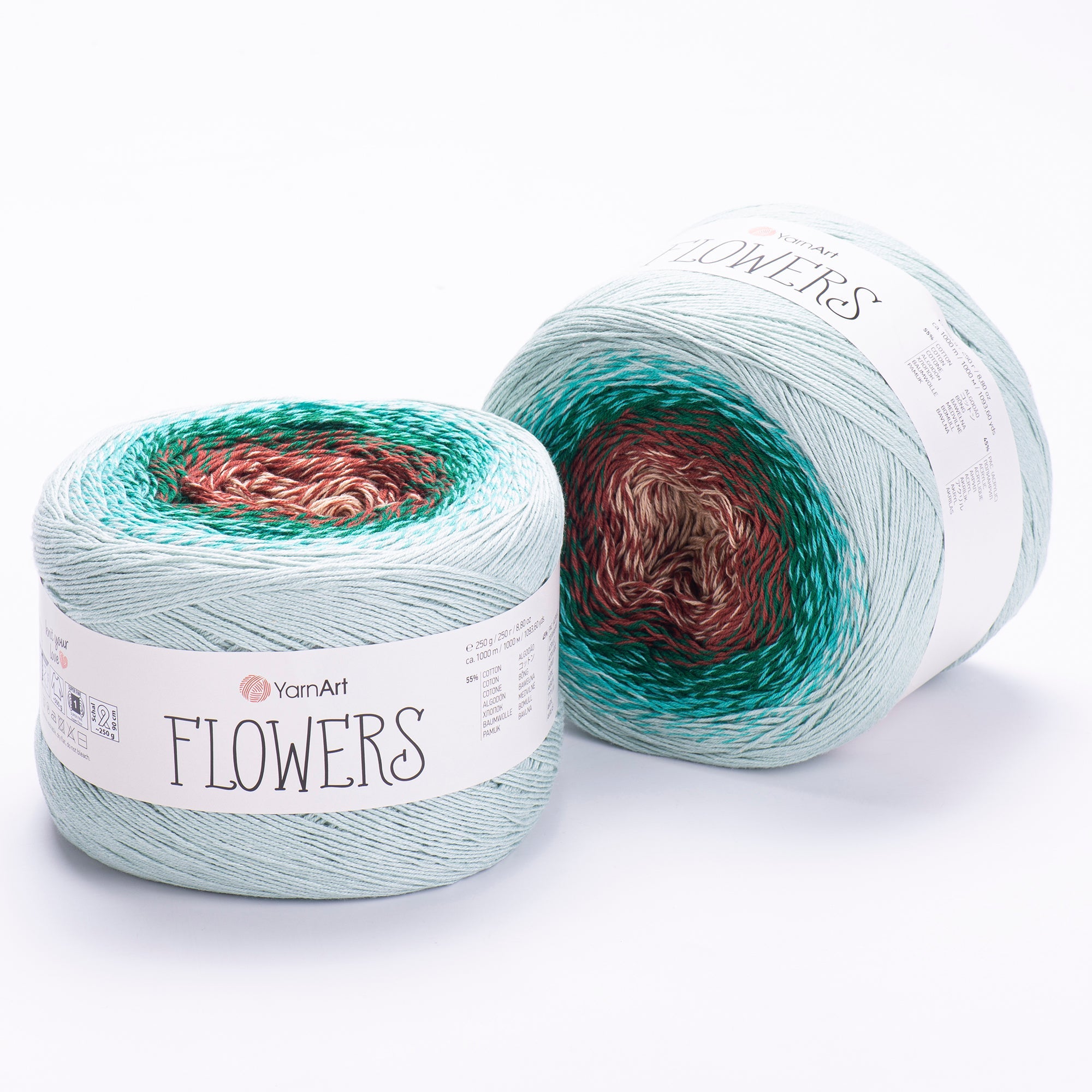 YarnArt Flowers 318 – Mint Green Gradient Yarn | Yarn Park