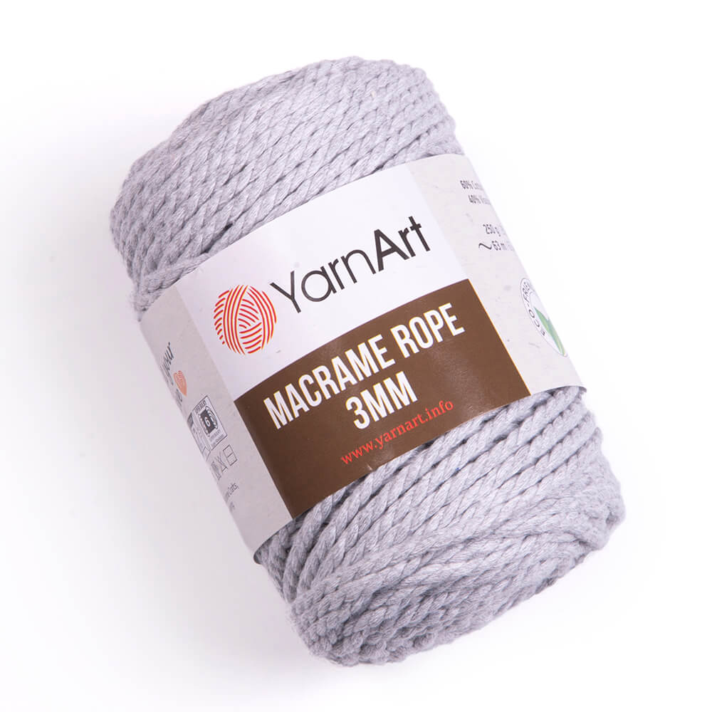 Yam Rope YarnArt Macrame Rope 3 mm 756 – Silver Gray Cord