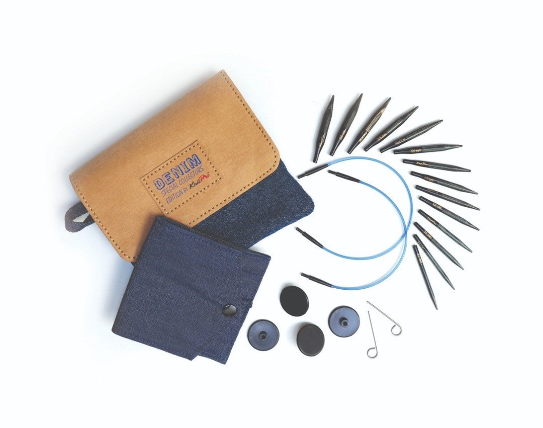Indigo Wood Mini Circular Needle Set (5 cm)