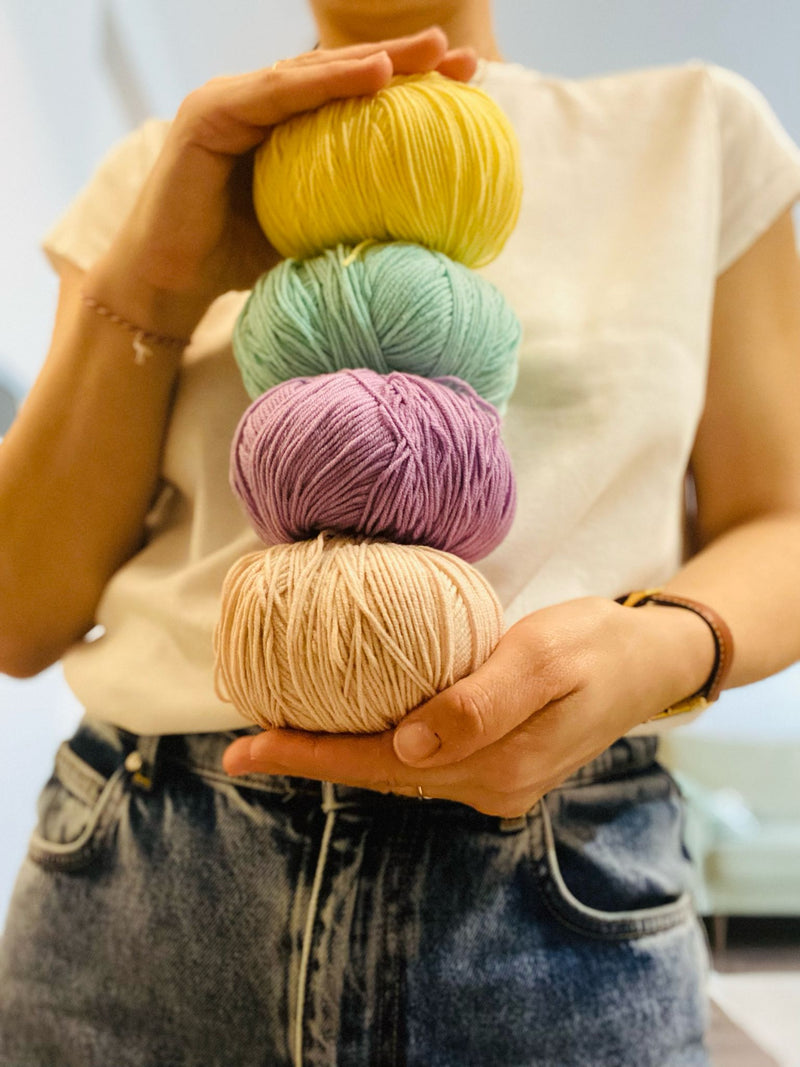 Colorful yarn for amigurumi projects
